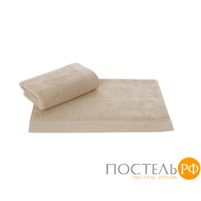 1010G10117105 Полотенце Soft cotton LEAF бежевый 75X150