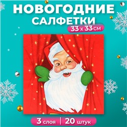 Салфетки бумажные Home Collection Сlassic «Новогоднее представление», 3 слоя, 33х33, 20 шт.