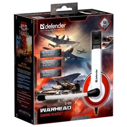 Компьютерная гарнитура Defender Warhead G-120 игровая (white/red)