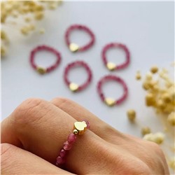 Радуга Самоцветов Кольцо на резинке из розового Турмалина
