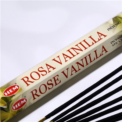 Благовония HEM "Vanilla Rose. Ваниль и Роза", 20 палочек в упаковке, шестигранник