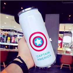 Термобанка для напитков с трубочкой супергерои капитан Америка 500мл