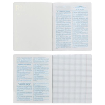 Тетрадь предметная "Неоновый смайл", 48 листов в клетку "История", обложка мелованный картон, неоновая краска, блок 65 г/м