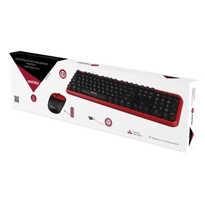 Беспроводной набор Smart Buy SBC-620382AG-RK ONE мембранная клавиатура+мышь (black/red)
