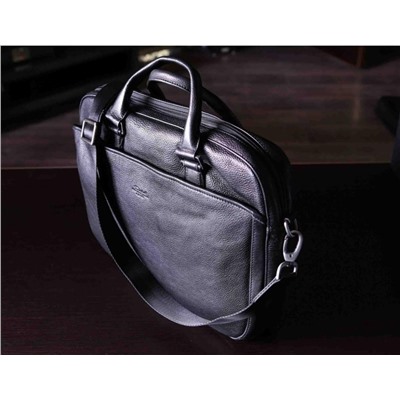 Мужская кожаная сумка-портфель Dierhoff ДМ 52512/1 Блек