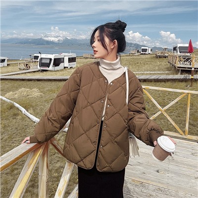Женская пуховая стеганая куртка  F-6609