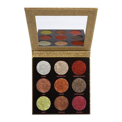 Палетка глиттеров Revolution Makeup Pressed Glitter Palette, Midas Touch 9 цветов