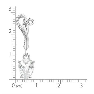 Серебряные серьги с бесцветными фианитами 701