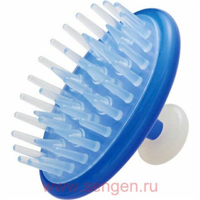 Массажная щетка для мытья головы VeSS Scalp Shampoo Brush, голубая.