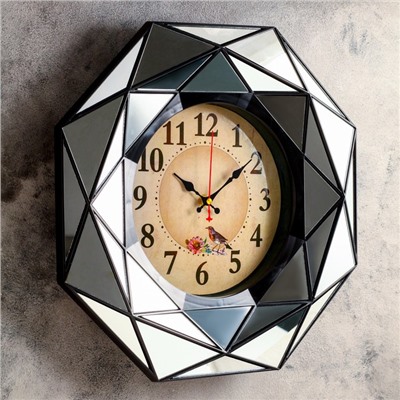 Часы настенные, серия: Интерьер, "Линери", плавный ход, d=21 см, 38.5 х 38.5 см