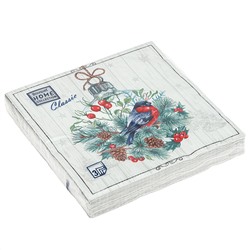 Салфетки бумажные "Bouquet Home Collection Classic" 33х33см, 3-х слойные, 20 штук в упаковке, 100% целлюлоза, "Сказочное украшение" (Россия)