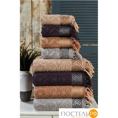 Набор полотенец Карвен "HANZADE" Cotton (penye) 50*90 4шт. махра с бахромой HS 1004