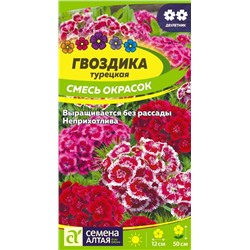 Гвоздика Турецкая Смесь окрасок/Сем Алт/цп 0,1 гр. двулетник