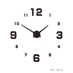 Часы аппликация 3D 100-120 см / AL005B/1 /уп 36/ черные