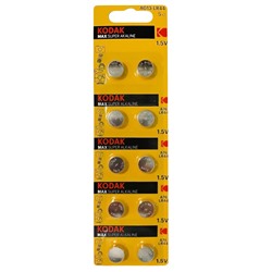 Элемент марганцево-щелочный Kodak AG13 (357, LR1154, LR44)  (10-BL) (10/100) ЦЕНА УКАЗАНА ЗА 10 ШТ