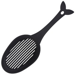 Ложка поварская пластмассовая для тефлоновой посуды "Basic" 33х11,1х5,8см, с прорезями, глубокая, темно-серый, Phibo (Россия)