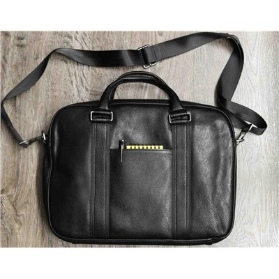 Мужская кожаная сумка-портфель Dierhoff ДМ 52512/1 Блек