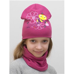 Комплект для девочки шапка+снуд Пчелка, размер 48-50,  хлопок 95%
