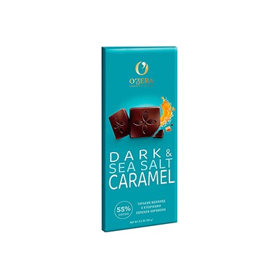 «O'Zera», горький шоколад Dark&Sea salt caramel, 90 г