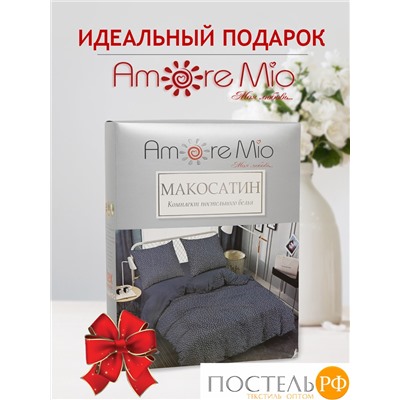 34182 Постельное бельё Amore Mio Мако-сатин Shine Sky BL Микрофибра Евро (BZ QR Sky BL EURO Msh)