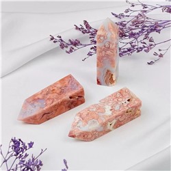 Радуга Самоцветов Кристалл из камня цветочный "розовый" Агат