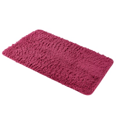 Набор ковриков для ванны и туалета «Мягкий», 2 шт: 40×50, 50×80 см, цвет бордовый
