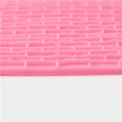 Молд Доляна «Кирпичная стена», силикон, 10×10 см, цвет розовый