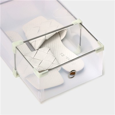 Коробка для хранения обуви выдвижная Middle size, 20×31×11 см, 3 шт, цвет белый