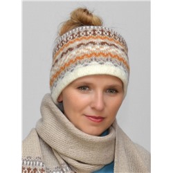 Комплект зимний женский повязка+шарф Солита (Цвет светло-бежевый), размер 56-58, шерсть 50%, мохер 30%