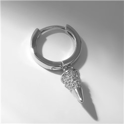 Пирсинг в ухо (хеликс) "Шип", d=8 мм, цвет белый в серебре