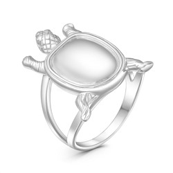 Кольцо из серебра родированное - Черепашка