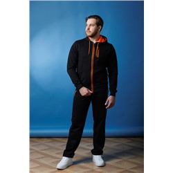 Спортивный костюм М-1417: Чёрный / Оранжевый