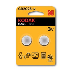 Элемент литиевый Kodak CR2025 (2-BL) (30/240) ЦЕНА УКАЗАНА ЗА 2 ШТ