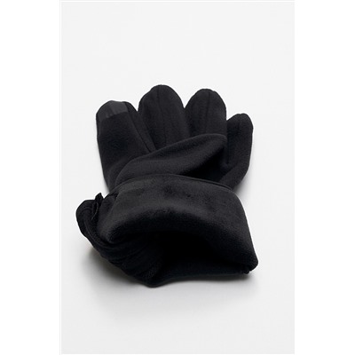 Перчатки женские на флисе черного цвета #780832