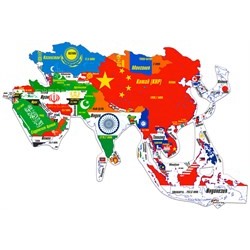Магнитный географический пазл Азия
