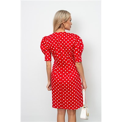 Короткое красное платье в горошек Флория №2