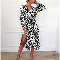 Шифоновое леопардовое платье