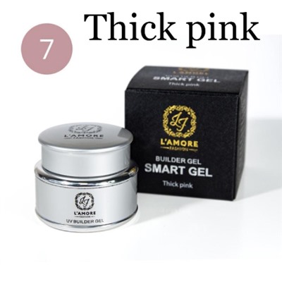 Гель для моделирования и наращивания ногтей L'AMORE Fashion Builder Smart Gel 30мл, тон 07 Thick pink