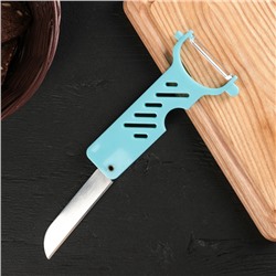 Нож для чистки овощей и фруктов 14×7 см "Дубло", цвет МИКС