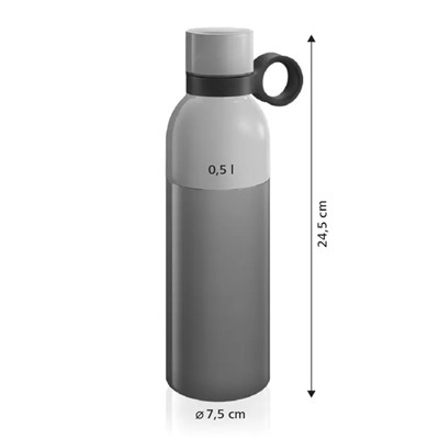 Термобутылка CONSTANT PASTEL 0,5 л, разборная, нержавеющая сталь, серый