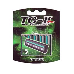 Dorco Сменные кассеты TG2 plus, крепление для Gillette Slalom Plus, увл.полоса, 5 сменных кассет