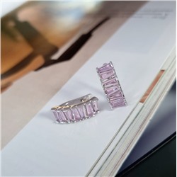 Серьги коллекция "Дубай"  покрытие посеребрение, камень светло-розовый блестящий, 371402, арт. 847.269