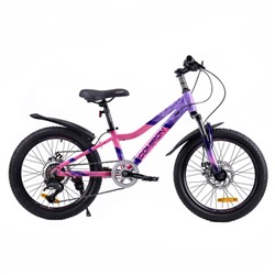 Велосипед 20" рама 10" 7sp CSP210 L COMIRON SMART PRO лавандовый фиолетовый яркий перламутровый дип индиго