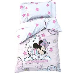 Детское постельное бельё 1,5 сп "Minnie Mouse" с единорогом, 143*215 см, 150*214 см, 50*70 см -1 шт, поплин 4671424