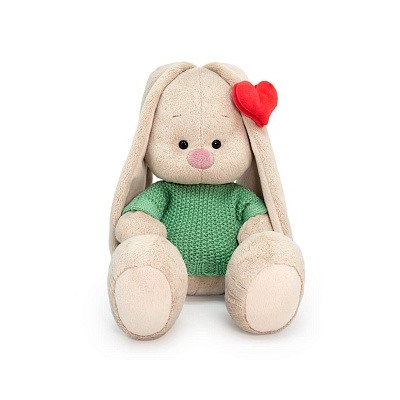 Мягкая игрушка BUDI BASA Зайка Ми в свитере и с сердечком на ушке 23 см