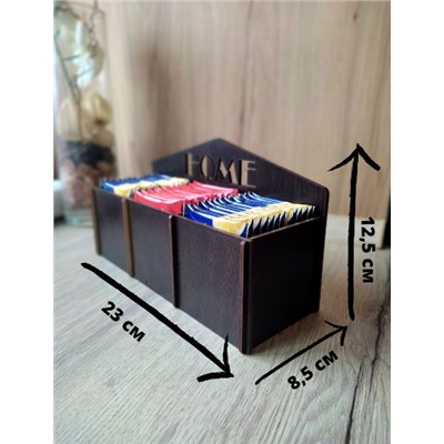 Деревянный короб для чайных пакетиков HOME