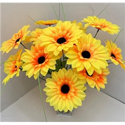 Цветы искусственные декоративные Подсолнухи 5 цветков с осокой 40 см