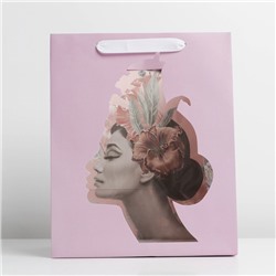 Пакет ламинированный с пластиковым окном «Лилия», 30,5 × 25 × 17,5 см