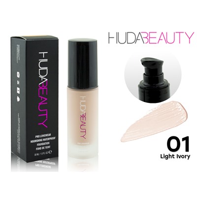 Тональный крем Huda Beauty Pro Longwear (плотный), 30мл Тон 01 Light Ivory