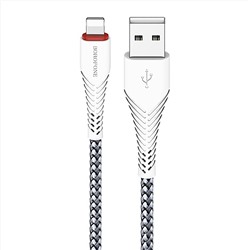 Кабель USB - Apple lightning Borofone BX25 Powerful (повр. уп)  100см 2,4A  (white)